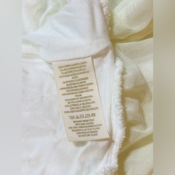 Free People Ivory Textured Knit Ruffle Hem Mini Dress Size S/P - Picture 4 of 4